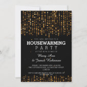 Elegant Housewarming Party Star Confetti Gold Kaart (Voorkant)