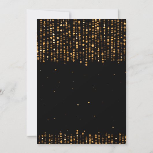 Elegant Housewarming Party Star Confetti Gold Kaart (Achterkant)