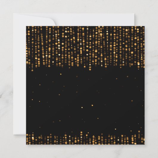 Elegant Housewarming Party Star Confetti Gold Kaart (Achterkant)