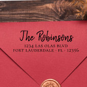 Elegant Housewarming Script Return Address Zelfinktende Stempel