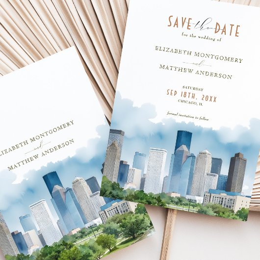 Elegant Houston, Texas Save-the-Date Uitnodiging