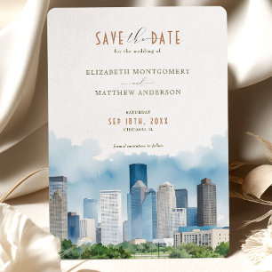 Elegant Houston, Texas Save-the-Date Uitnodiging