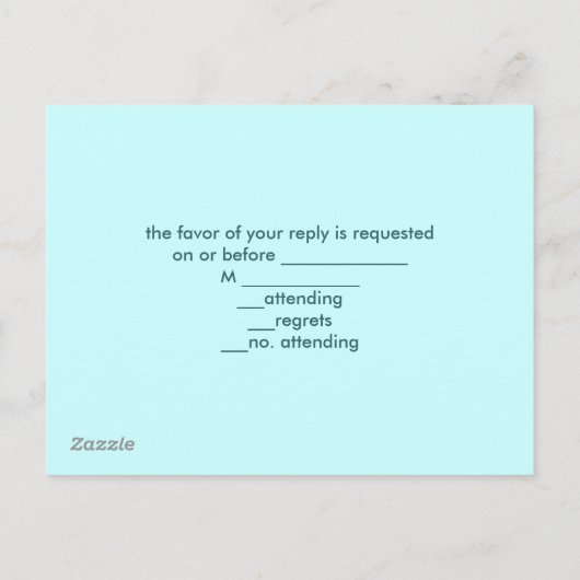 Elegant hout Blauw Zeeschelpen Strand Bruiloft rsv Uitnodiging Briefkaart (Achterkant)