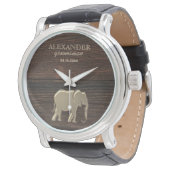 Elegant hout goud groomsman horloge (Gekanteld)