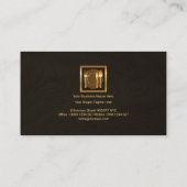 Elegant Hout Graan Gold Cutlery Logo Caterer Visitekaartje (Achterkant)