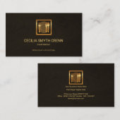 Elegant Hout Graan Gold Cutlery Logo Caterer Visitekaartje (Voorkant / Achterkant)
