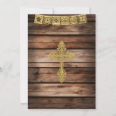 Elegant Hout Kleine Schattigee Jongen Primera Comu Kaart (Achterkant)