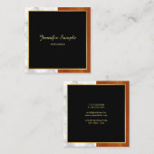 Elegant Hout Marmer Goud Luxe Sjabloon Vierkante Visitekaartje (Voorkant / Achterkant)