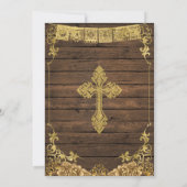 Elegant Hout Schattige Meisje Primera Comunión Gou Kaart (Achterkant)