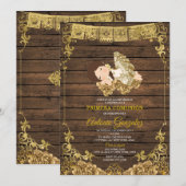 Elegant Hout Schattige Meisje Primera Comunión Gou Kaart (Voorkant / Achterkant)