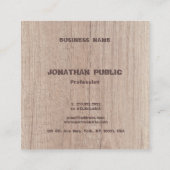 Elegant hout ziet er uit naar een Sjabloon van het Vierkante Visitekaartje (Achterkant)