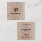 Elegant hout ziet er uit naar een Sjabloon van het Vierkante Visitekaartje (Voorkant / Achterkant)