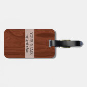 Elegant houtafval | Aangepaste Initialen voor mono Bagagelabel (Achterkant horizontaal)