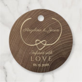 Elegant Houten Bruiloft Bedankjes Labels (Achterkant)