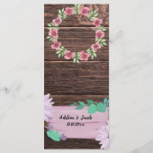 Elegant Houten De Bar Trouwen Drinken Menu Kaart (Achterkant)