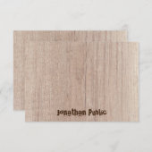 Elegant houten plank handgeschreven script bekijke notitiekaartje (Voorkant / Achterkant)