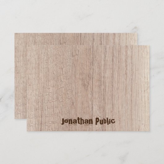 Elegant houten plank handgeschreven script bekijke notitiekaartje (Voorkant / Achterkant)