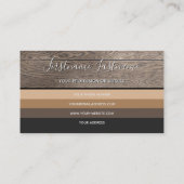 Elegant houten plank met minimale aardtoonrechthoe visitekaartje (Achterkant)