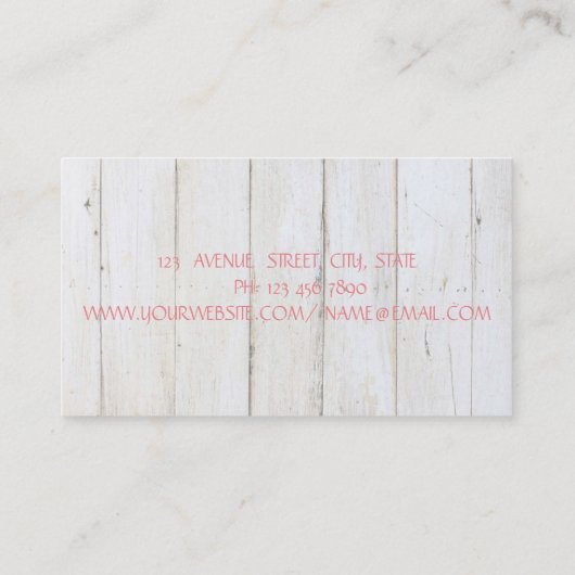 Elegant houtextuur, lips visitekaartje (Achterkant)