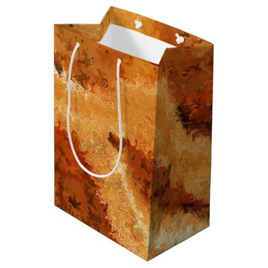 Elegant Houtnerf-Faux Bois Medium Cadeauzakje (Achterkant Gekanteld)