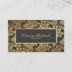 Elegant houtskool en gouden Visitekaartjes