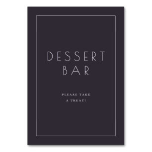 Elegant Houtskool Minimalistisch Dessertbar Bord Kaart