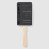 Elegant Houtskooltypografie Huwelijksprogramma Handwaaier (Voorkant)