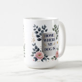 Elegant huis is waar mijn hond Mok is - Bloemenhon (Voorkant rechts)