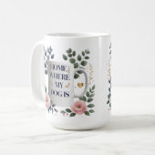 Elegant huis is waar mijn hond Mok is - Bloemenhon (Voorkant links)