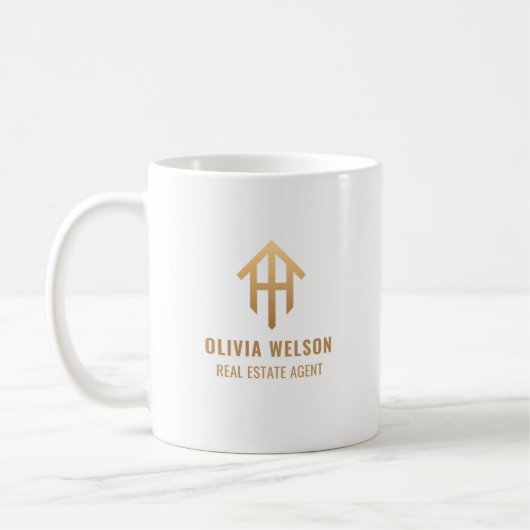 Elegant huis Logo makelaar Branded Koffiemok (Links)
