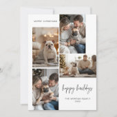 Elegant Huisdier Kerstmis Happy Howholidays Hond 4 Feestdagenkaart (Voorkant)