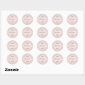 Elegant Huisgemaakt Met Liefde Pastel Roze Dank Je Ronde Sticker (Vel)