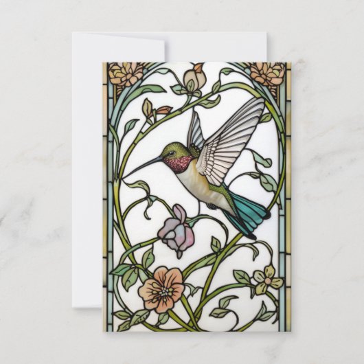 Elegant hummingbird artwork botanical boho chic bedankkaart (Voorkant)
