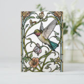 Elegant hummingbird artwork botanical boho chic bedankkaart (Staand voorkant)