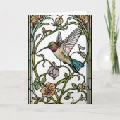 Elegant hummingbird artwork botanical boho chic kaart (Voorkant)