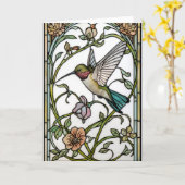 Elegant hummingbird artwork botanical boho chic kaart (Gele Bloem)