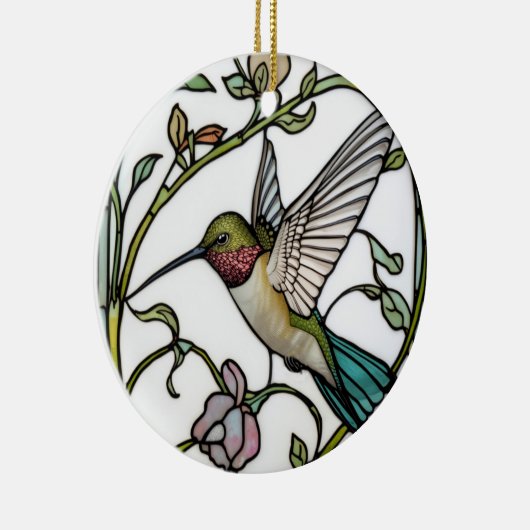 Elegant hummingbird artwork botanical boho chic keramisch ornament (Rechts)