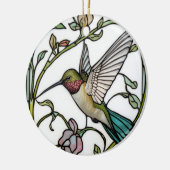 Elegant hummingbird artwork botanical boho chic keramisch ornament (Links)