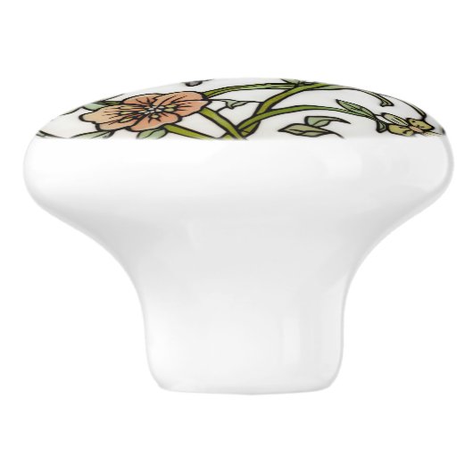 Elegant hummingbird artwork botanical boho chic keramische knop (Zijkant)