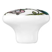 Elegant hummingbird artwork botanical boho chic keramische knop (Zijkant)