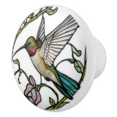 Elegant hummingbird artwork botanical boho chic keramische knop (Rechts)