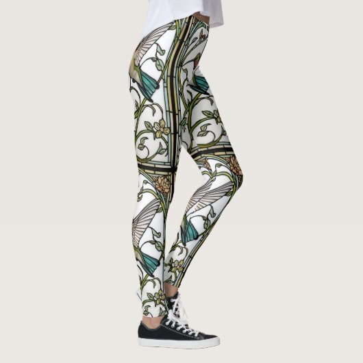 Elegant hummingbird artwork botanical boho chic leggings (Rechts)