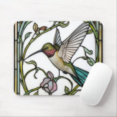 Elegant hummingbird artwork botanical boho chic muismat (Met muis)