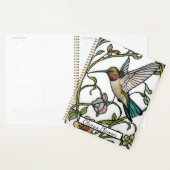 Elegant hummingbird artwork botanical boho chic planner (Display)