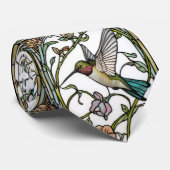 Elegant hummingbird artwork botanical boho chic stropdas (Opgerold)