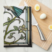 Elegant hummingbird artwork botanical boho chic theedoek (Quarter Fold)