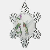 Elegant Hummingbird Flower Snowflake Ornamke Tin Sneeuwvlok Ornament (Rechts)