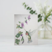 Elegant Hummingbird Garden Waterverf Briefkaart (Staand voorkant)