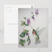 Elegant Hummingbird Garden Waterverf Briefkaart (Voorkant / Achterkant)