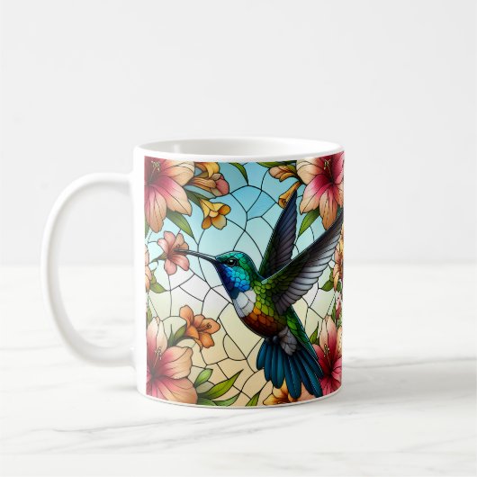 Elegant Hummingbird Glas in lood Effect Koffiemok (Links)